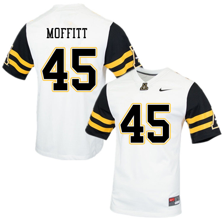 Men #45 Trevor Moffitt Appalachian State Mountaineers College Football Jerseys Sale-White - Click Image to Close